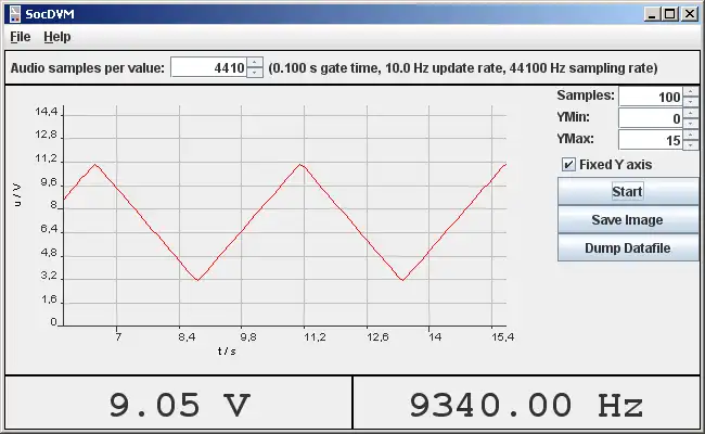 Descargue la herramienta web o la aplicación web Soundcard Digital Voltmeter para ejecutar en Windows en línea sobre Linux en línea