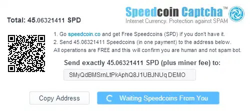 Download web tool or web app Speedcoin CryptoCurrency CAPTCHA