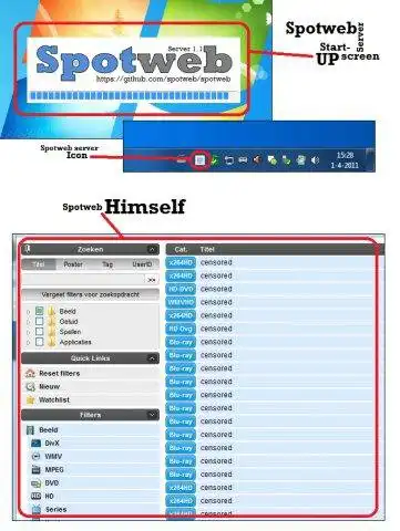 Download web tool or web app Spotweb Server