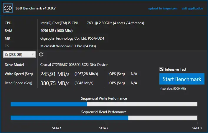 Download web tool or web app SSD Benchmark