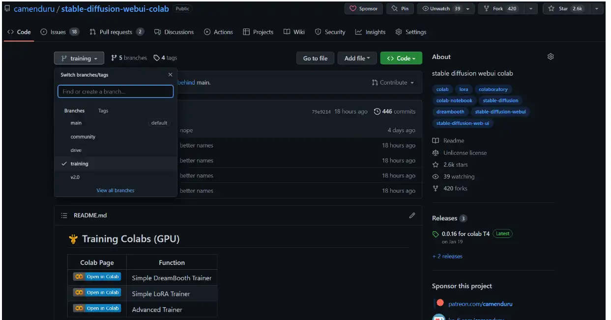 Download web tool or web app stable-diffusion-webui-colab