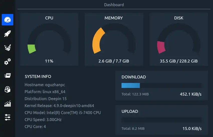 Download web tool or web app Stacer