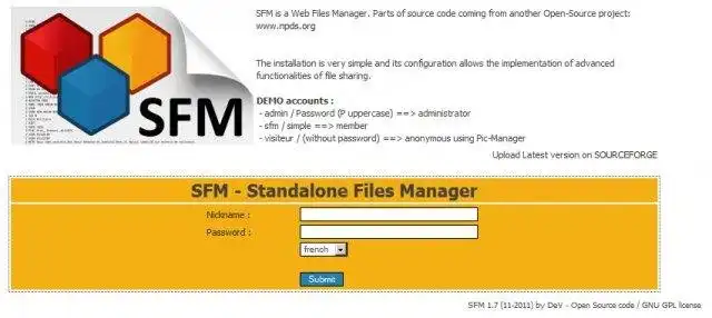 Download web tool or web app Standalone Files Manager - SFM