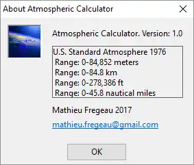 Download web tool or web app Standard Atmosphere Calculator