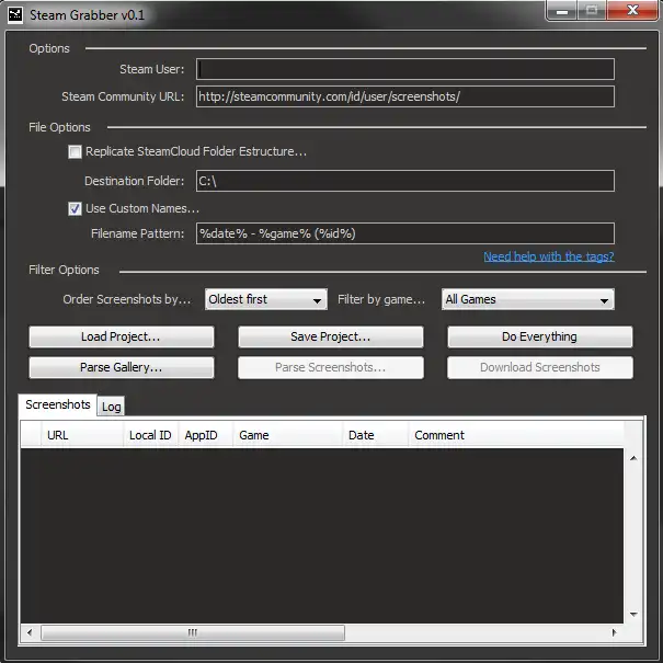 Download web tool or web app Steam Grabber