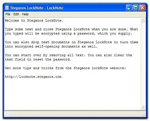 Download web tool or web app Steganos LockNote