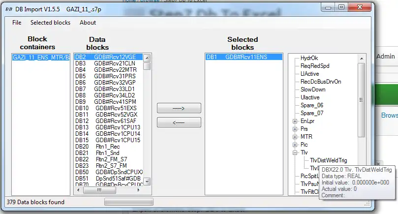 Download web tool or web app Step7 Db To Excel