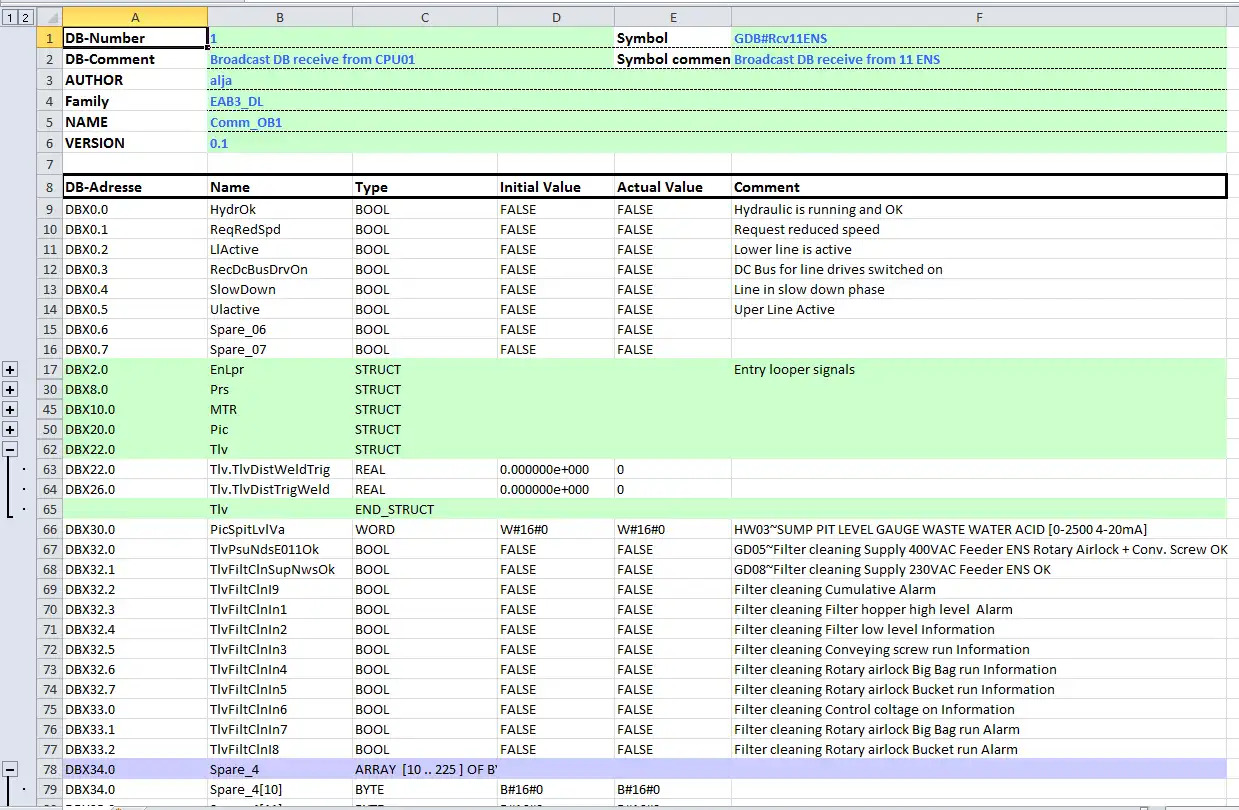 Download web tool or web app Step7 Db To Excel