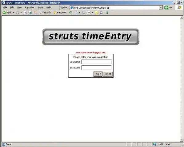 Download web tool or web app Struts Time Entry