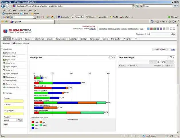 Download web tool or web app SugarCrm 5.0 Danish Language Pack