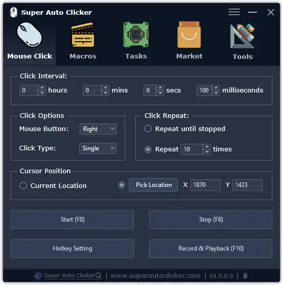 Download web tool or web app Super Auto Clicker