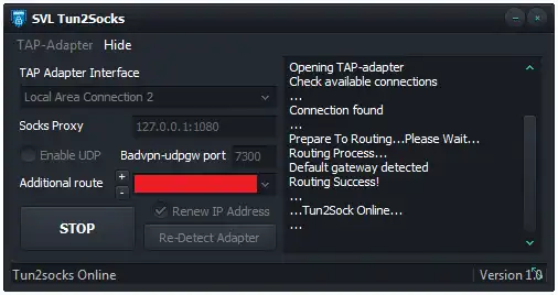 Download web tool or web app SVL Tun2socks