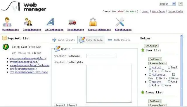 Tải xuống công cụ web hoặc ứng dụng web svnwebmanager4php