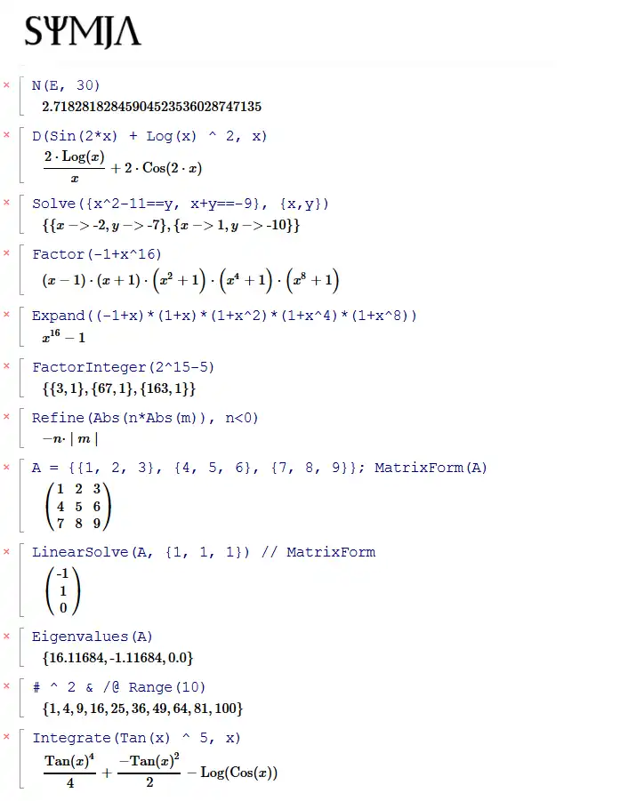 Download web tool or web app Symja Java Computer Algebra