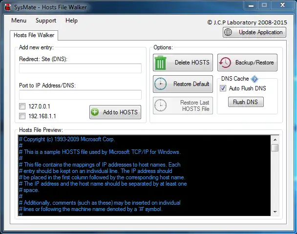 Download web tool or web app SysMate - Hosts File Walker