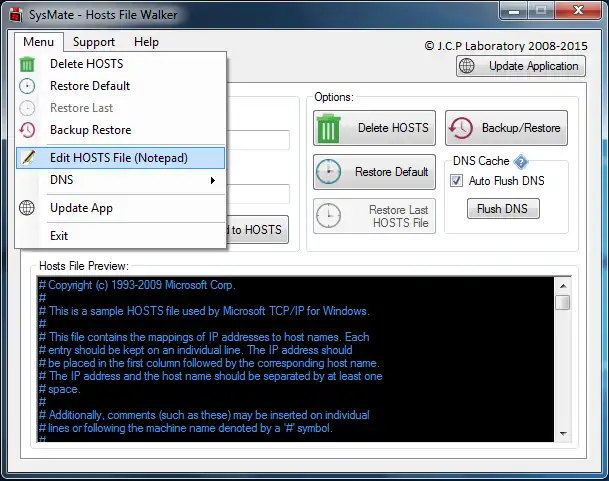 Download web tool or web app SysMate - Hosts File Walker