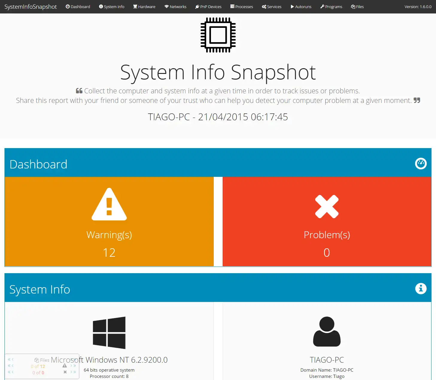 Descărcați instrumentul web sau aplicația web SystemInfoSnapshot