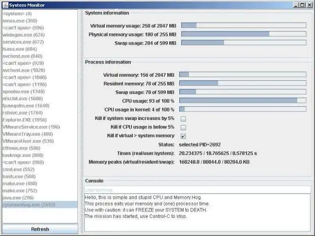 Download web tool or web app System monitor for Java