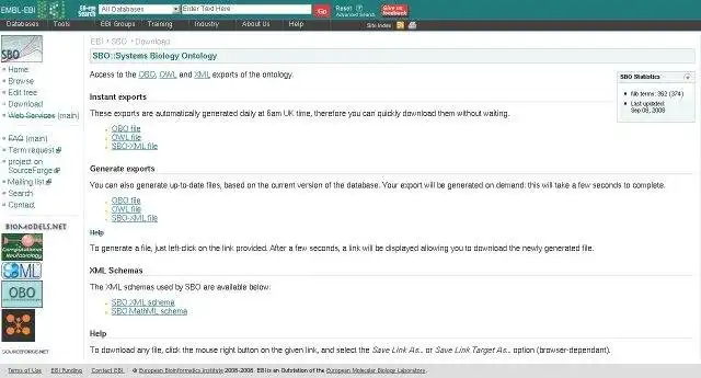 Download web tool or web app Systems Biology Ontology