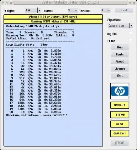 Download web tool or web app System Stability Tester