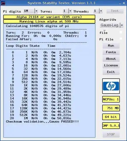 Download web tool or web app System Stability Tester to run in Windows online over Linux online