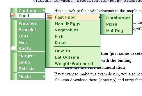 Download web tool or web app Tapestry JSCookMenu