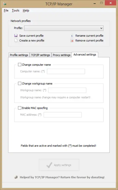 Download web tool or web app TCP/IP Manager