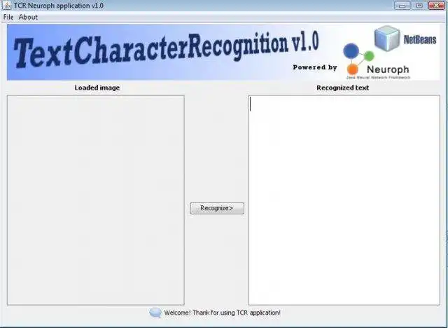 Download webtool of web-app TCR Neuroph -Text Character Recognition om online in Linux te draaien