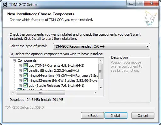 Descargue la herramienta web o la aplicación web TDM-GCC MinGW Compiler