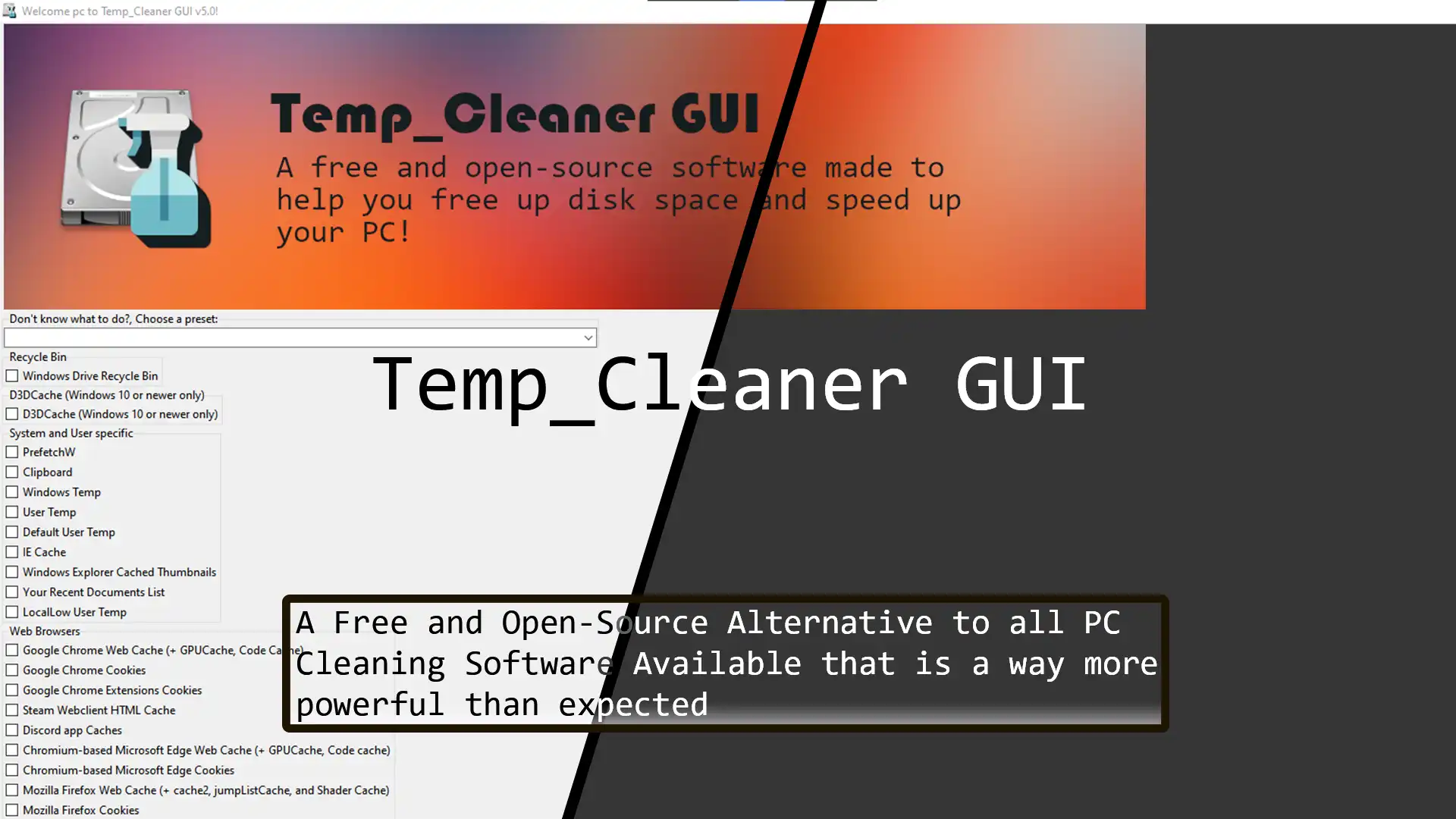 ওয়েব টুল বা ওয়েব অ্যাপ Temp_Cleaner GUI ডাউনলোড করুন