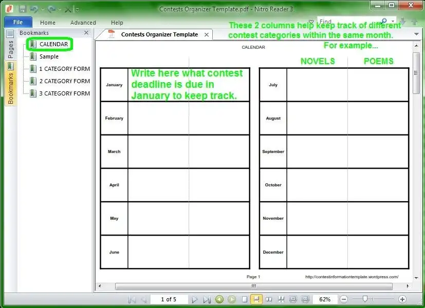 Download web tool or web app Template for Contest Info  Deadlines