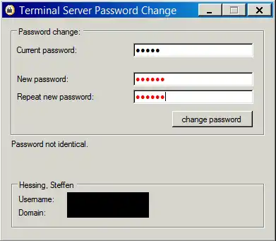 Download web tool or web app Terminal Server Password Change