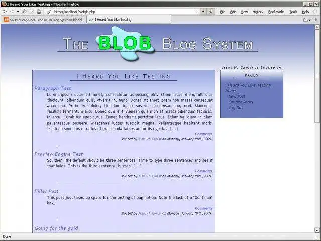 Download web tool or web app The Blob Blog System