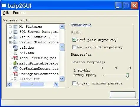 Download web tool or web app The Bzip2GUI