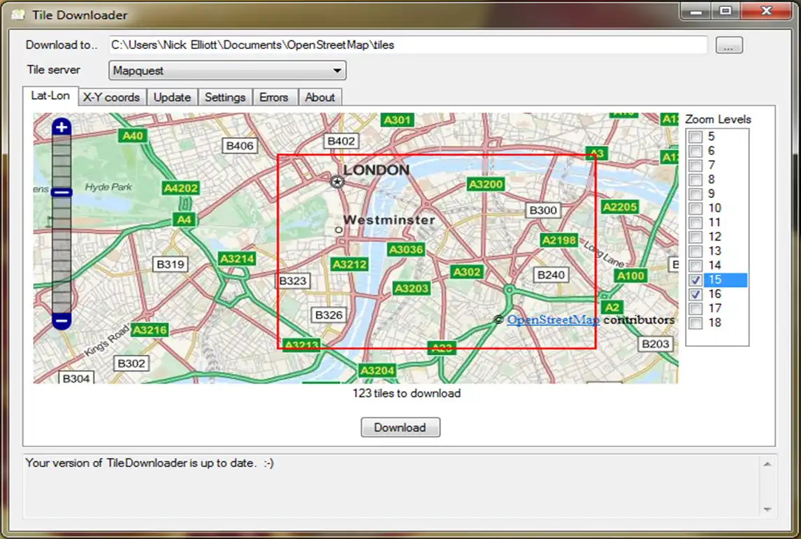 Download web tool or web app TileDownloader