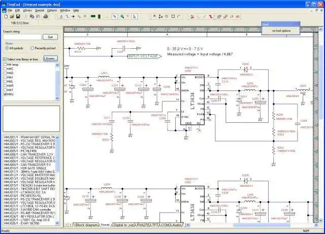 Download web tool or web app TinyCAD to run in Windows online over Linux online