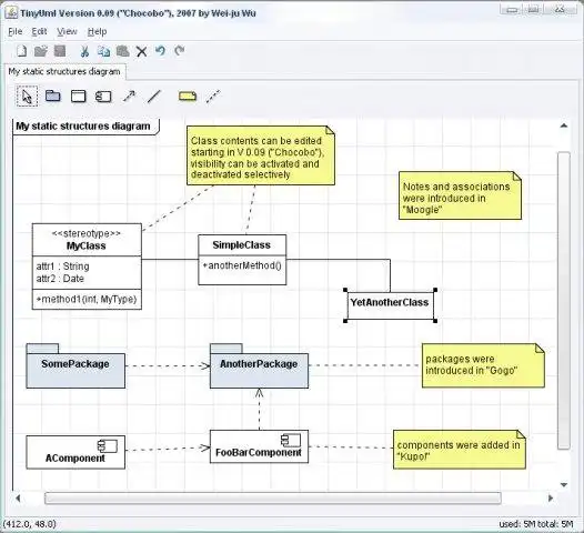 Download web tool or web app TinyUML -  free Java UML 2 editor