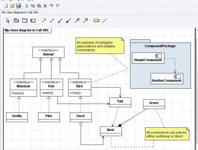 Download web tool or web app TinyUML -  free Java UML 2 editor