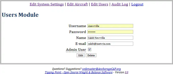 Download web tool or web app TippingPoint - Aircraft Weight  Balance