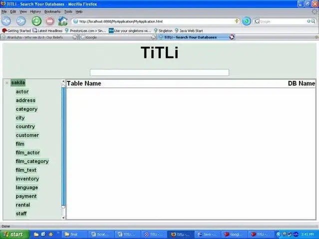 Download web tool or web app TiTLi - The  Database Search