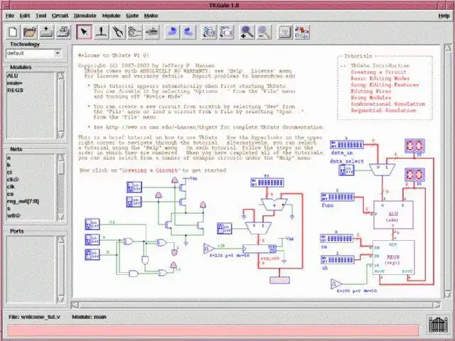 Download web tool or web app tkgate to run in Linux online