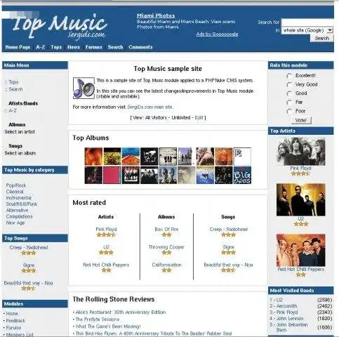 Download web tool or web app Top Music module
