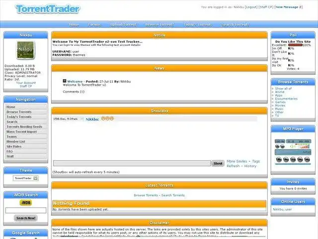 Download web tool or web app TorrentTrader to run in Linux online