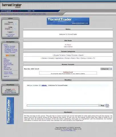 Download web tool or web app TorrentTrader to run in Linux online