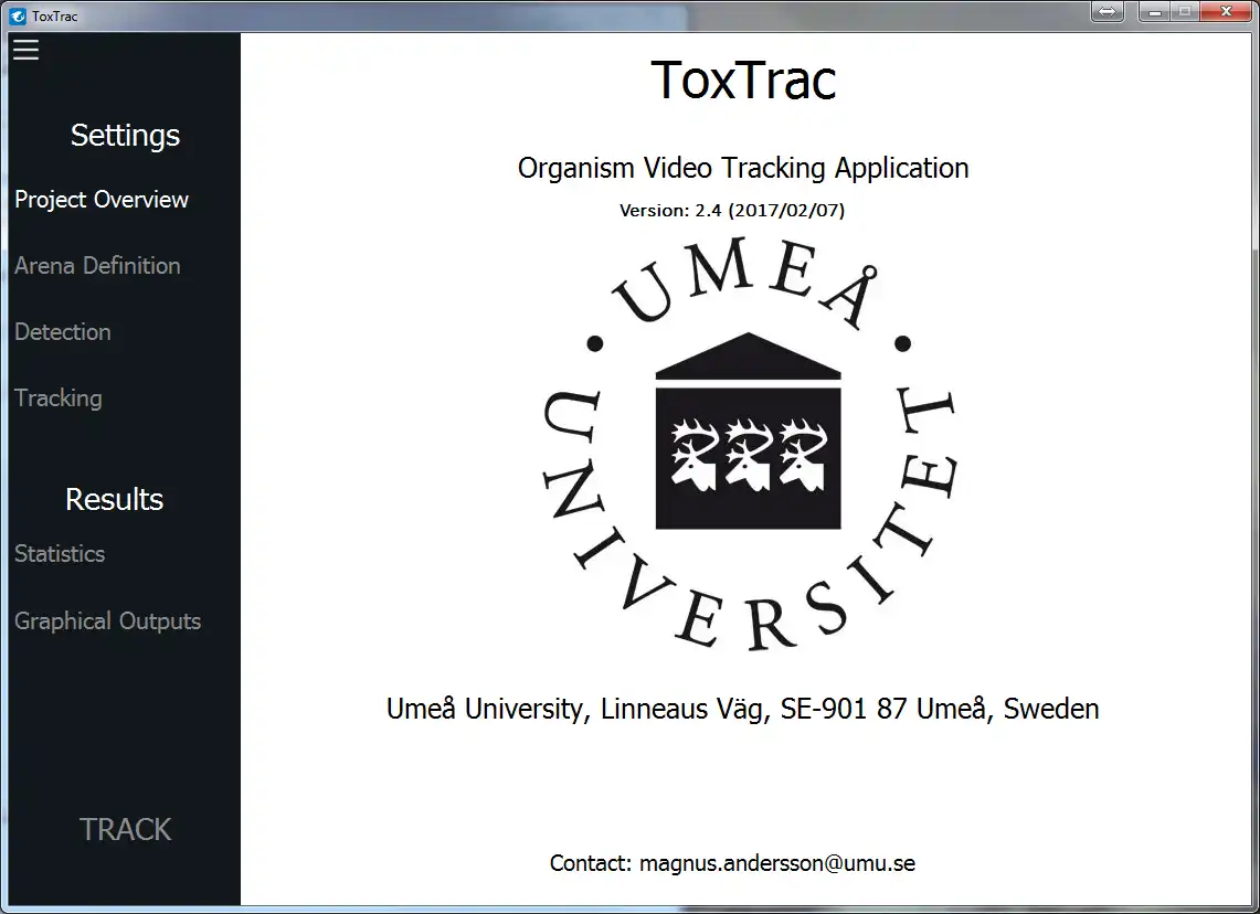 Download web tool or web app ToxTrac to run in Windows online over Linux online