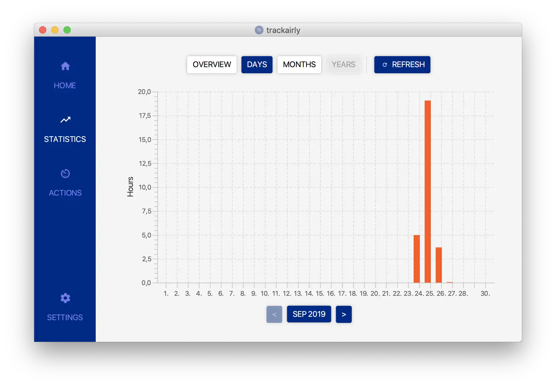 Download web tool or web app trackairly