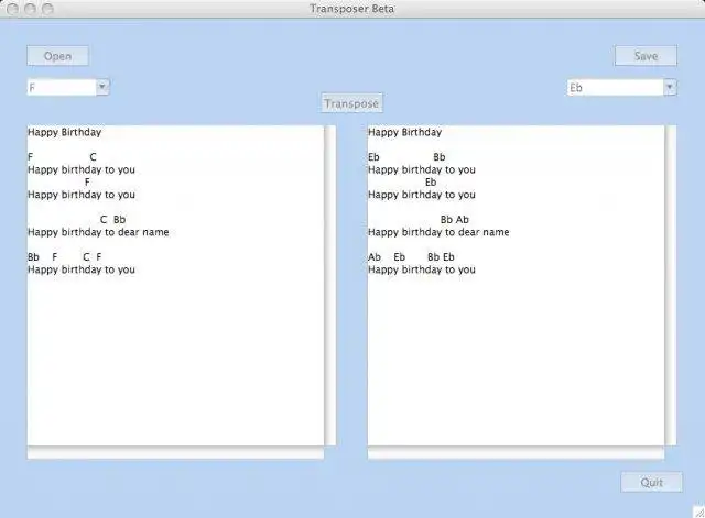 Download web tool or web app Transposer