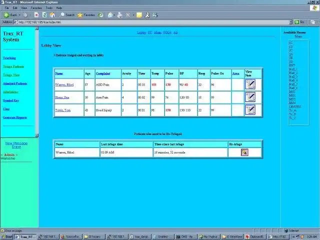 Download web tool or web app Trax - ER Patient Tracking