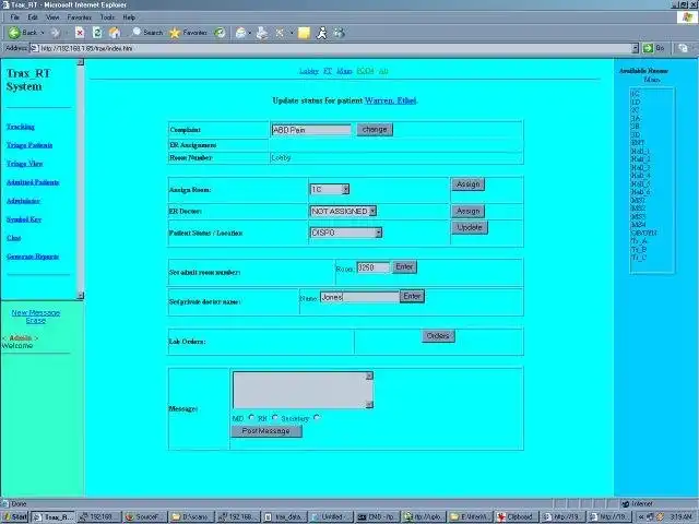 Download web tool or web app Trax - ER Patient Tracking