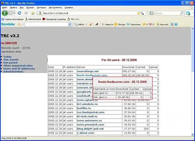 Download web tool or web app TRC - Squid Log Analyser